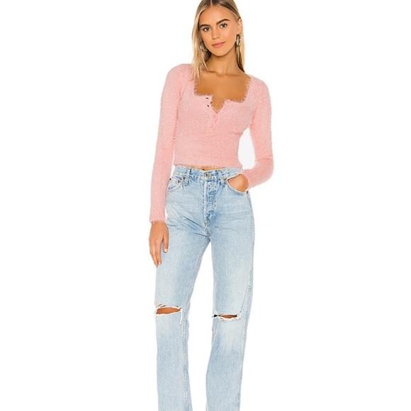 Superdown Pink Fuzzy Sweater - Picture 4 of 5